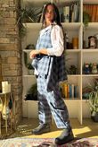 Nora Brushed Cotton Gingham Trapeze Waistcoat Navy